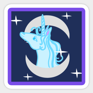 Unicorn and moon Sticker